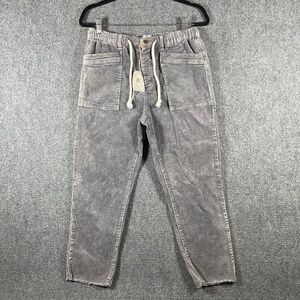 NWT Easel Gray Corduroy Trouser Pants Raw Hem Womens Size Small #1435